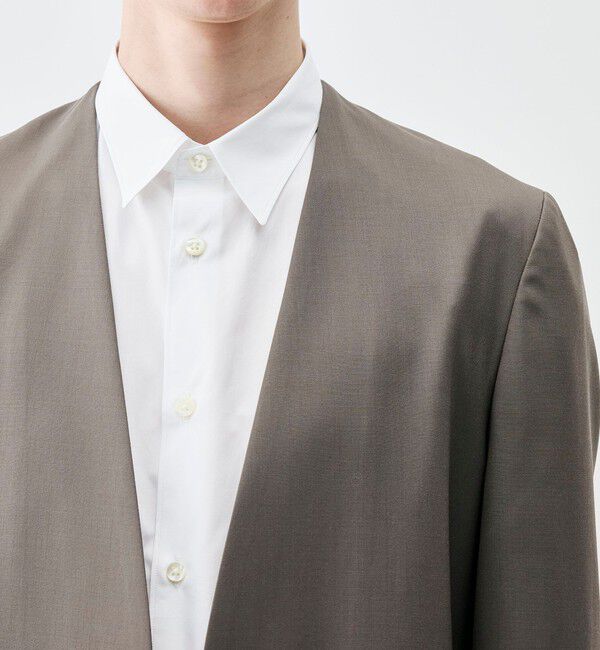 Edition「Super120's ウォッシャブルウール ノーカラージャケット」|ノーカラージャケット|