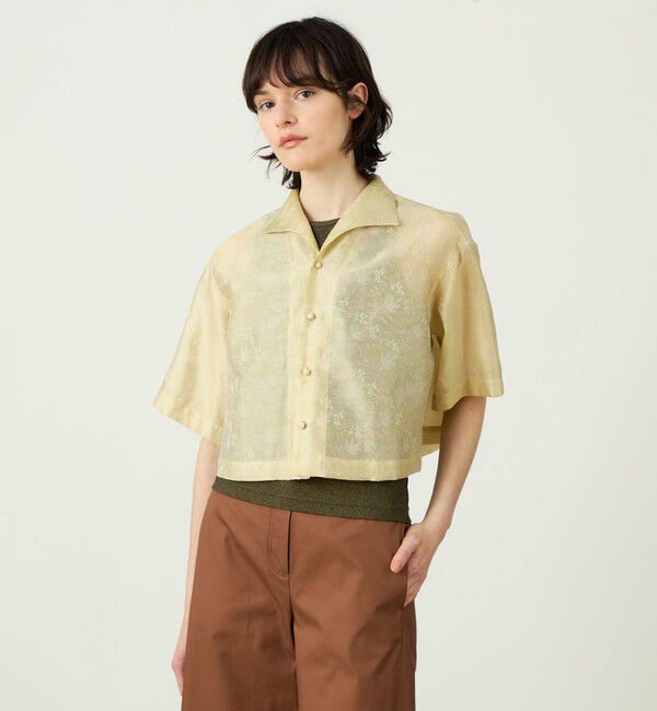 SOULEIADO「ラメジャカード イタリアンカラーシャツ」|シャツ・ブラウス|