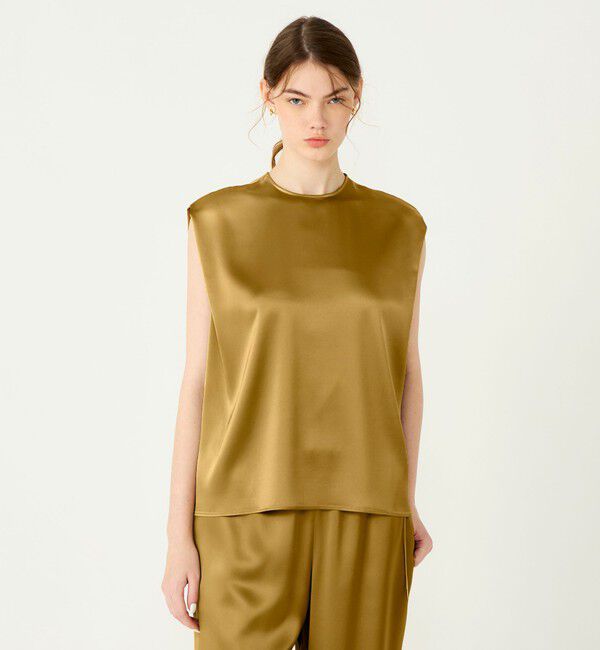 Ballsey「ノーブルサテン ノースリーブブラウス」|シャツ・ブラウス|