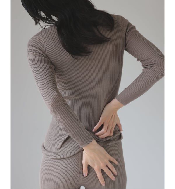 EMILYWEEK「シルク混リブVネックプルオーバー」|Tシャツ・カットソー|