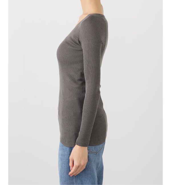 EMILYWEEK「シルク混リブVネックプルオーバー」|Tシャツ・カットソー|