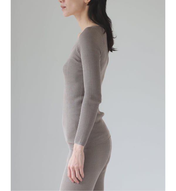 EMILYWEEK「シルク混リブVネックプルオーバー」|Tシャツ・カットソー|