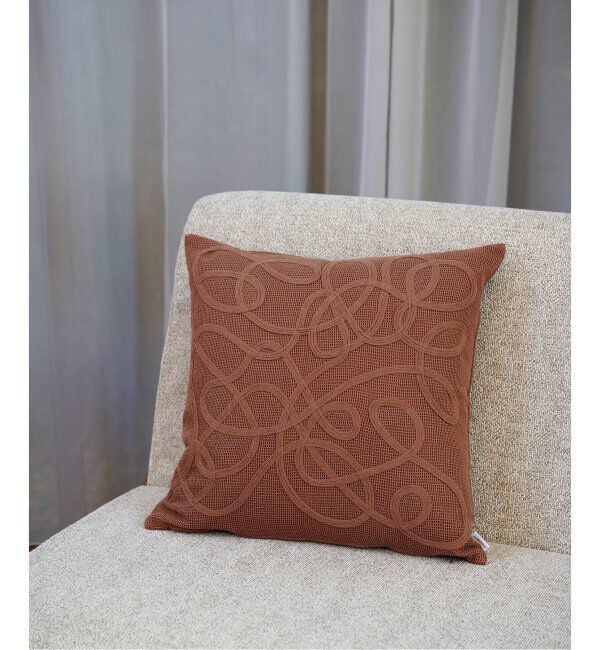 journal standard Furniture「CORD EMBROIDERY CUSHION　クッションカバー 45cm」|クッション・クッションカバー|ブラウン