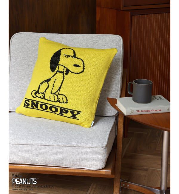 journal standard Furniture「【PEANUTS&times;SPORTS WEAR by JSF】別注 KNIT CUSHION クッションカバー」|クッション・クッションカバー|イエロー