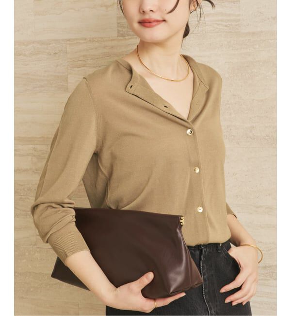 Plage「《追加》vis/silk mix カーディガン」|カーディガン|ベージュ A