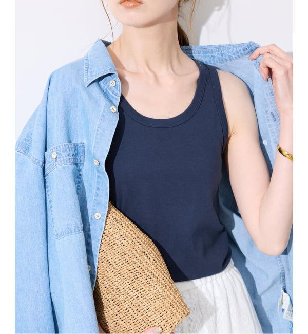 SLOBE IENA「《追加4》basic タンクトップ」|タンクトップ|ネイビー