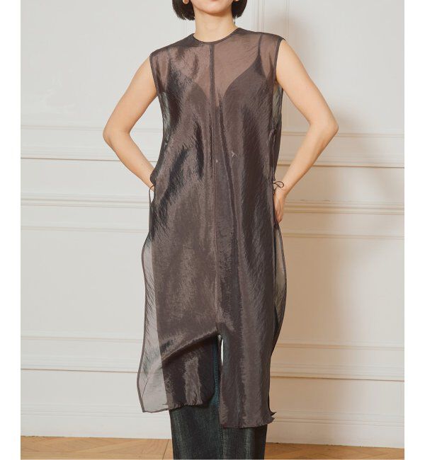 IENA LA BOUCLE「VIOLETTE ROOM/バイオレットルーム ロングベスト VR252618」|ベスト・ジレ|キャメル