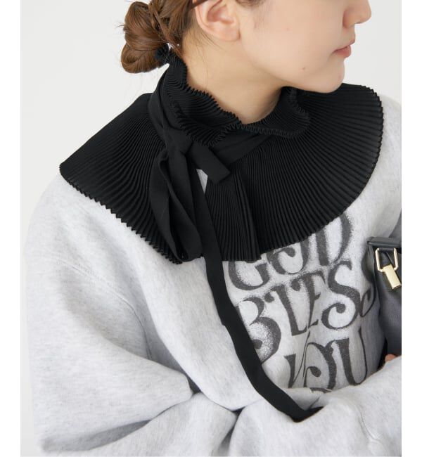 IENA「L'UNE/リュンヌ PLEATS COLLAR 付け襟」|その他|ブラック