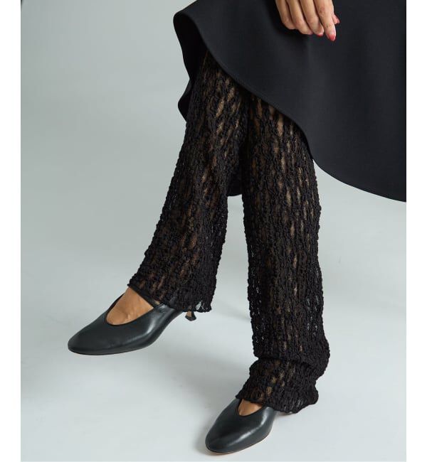 VERMEIL par iena「stretch lace パンツ」|レギンス・スパッツ|ブラック