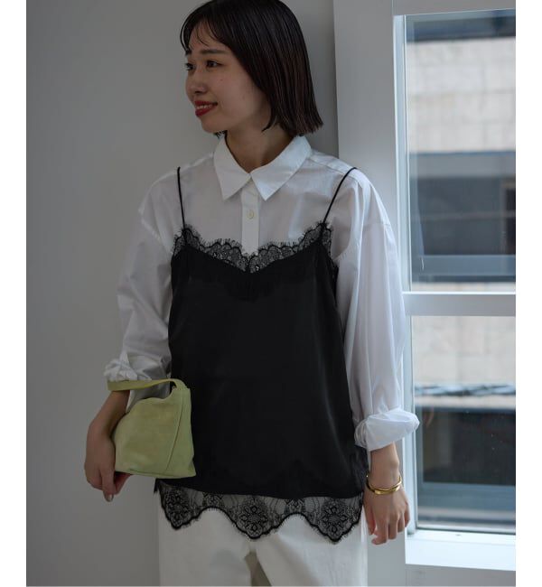 SLOBE IENA「《追加》サテンレースキャミソール」|キャミソール|