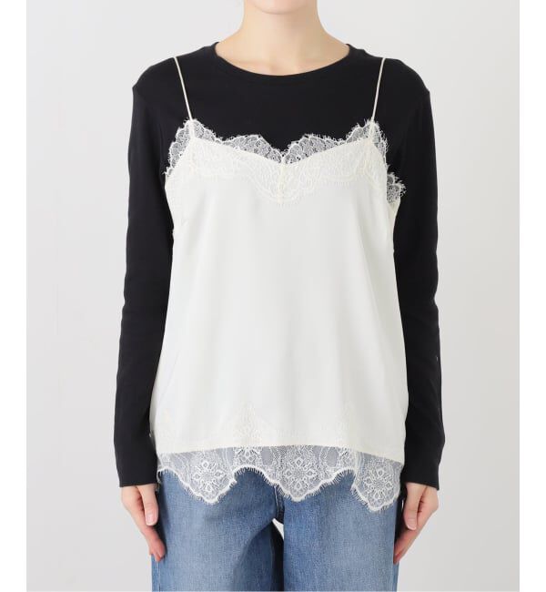 SLOBE IENA「《追加》サテンレースキャミソール」|キャミソール|