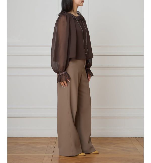 IENA LA BOUCLE「IENA LA BOUCLE ジョーゼットフリル襟ブラウス」|シャツ・ブラウス|