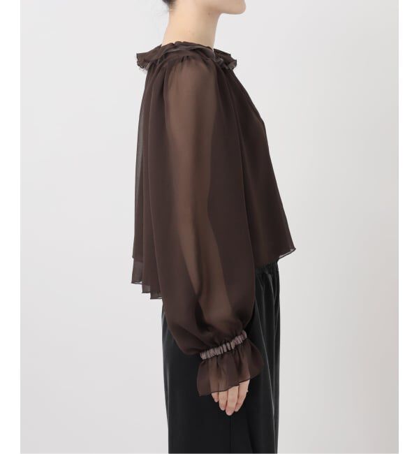 IENA LA BOUCLE「IENA LA BOUCLE ジョーゼットフリル襟ブラウス」|シャツ・ブラウス|