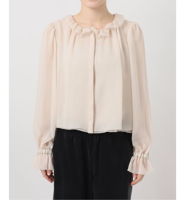 IENA LA BOUCLE「IENA LA BOUCLE ジョーゼットフリル襟ブラウス」|シャツ・ブラウス|