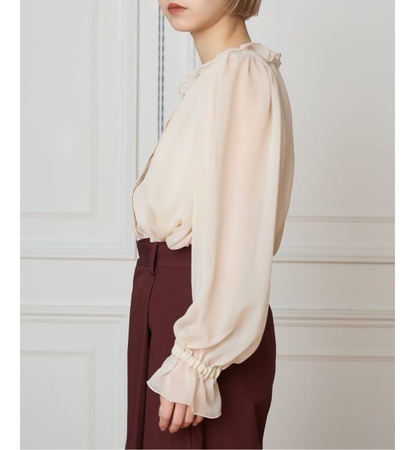 IENA LA BOUCLE「IENA LA BOUCLE ジョーゼットフリル襟ブラウス」|シャツ・ブラウス|
