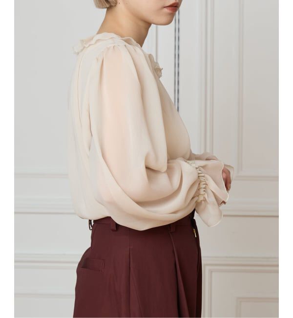 IENA LA BOUCLE「IENA LA BOUCLE ジョーゼットフリル襟ブラウス」|シャツ・ブラウス|