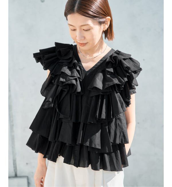 IENA「AAYUSHI/アユーシ レイヤードラッフルブラウス SFN0715」|シャツ・ブラウス|