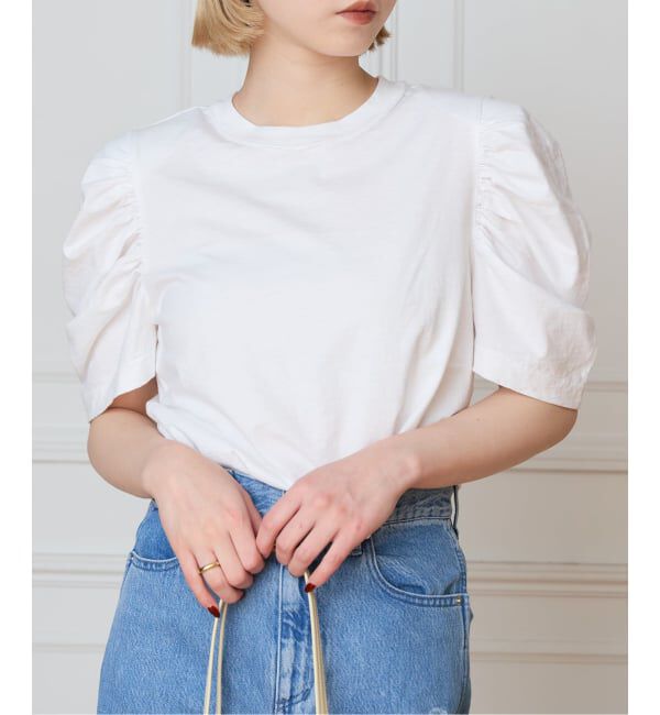 IENA LA BOUCLE「CURRENTAGE カレンテージ puff tee  A2561UTS409」|Tシャツ・カットソー|ホワイト