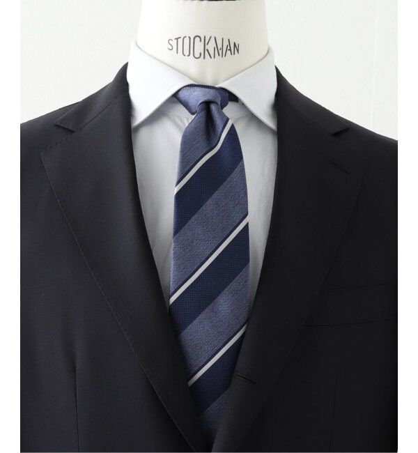 EDIFICE「FRANCO BASSI (フランコ バッシ) シャンブレーストライプタイ U25EC01-B」|ネクタイ・蝶ネクタイ|ネイビー A