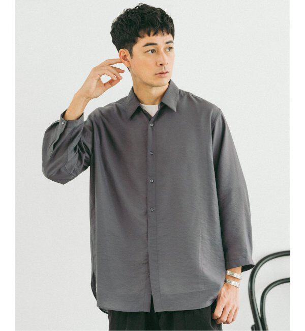EDIFICE「シアー バンブー 8分袖 レギュラーシャツ」|シャツ・ブラウス|グレー