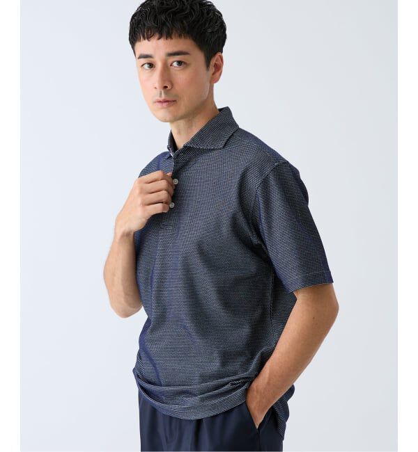 EDIFICE「"吸水速乾＆高通気機能" COOLMAX ハニカムボーダー ポロシャツ」|ポロシャツ|