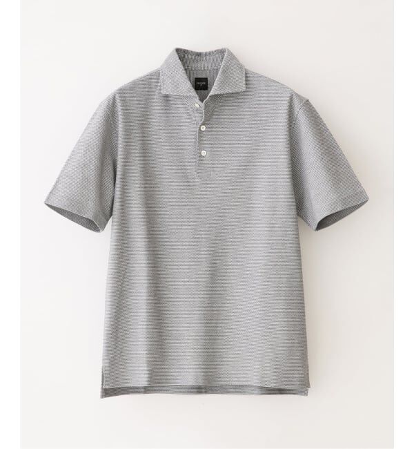 EDIFICE「"吸水速乾＆高通気機能" COOLMAX ハニカムボーダー ポロシャツ」|ポロシャツ|グレー
