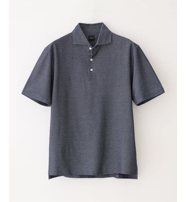 EDIFICE「"吸水速乾＆高通気機能" COOLMAX ハニカムボーダー ポロシャツ」|ポロシャツ|ブルー