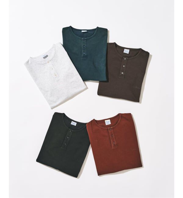417 EDIFICE「CHAMPION / チャンピオン 417別注 Bleach Wash ヘンリー」|Tシャツ・カットソー|