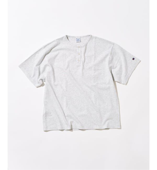 417 EDIFICE「CHAMPION / チャンピオン 417別注 Bleach Wash ヘンリー」|Tシャツ・カットソー|グレー