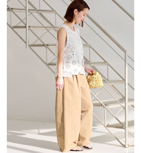 JOURNAL STANDARD relume「《WEB限定追加2》エンブロイダリークロシェノースリーブ」|ニット・セーター|