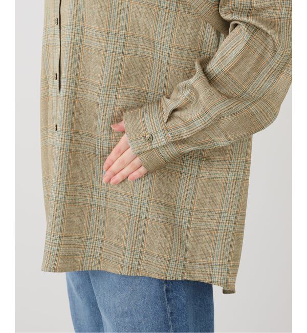 journal standard L'essage「RECTO/レクト OVERSIZED VINTAGE CHECK SHIRT (BEIGE KHAKI) シャツ RW26SWST005KK」|シャツ・ブラウス|