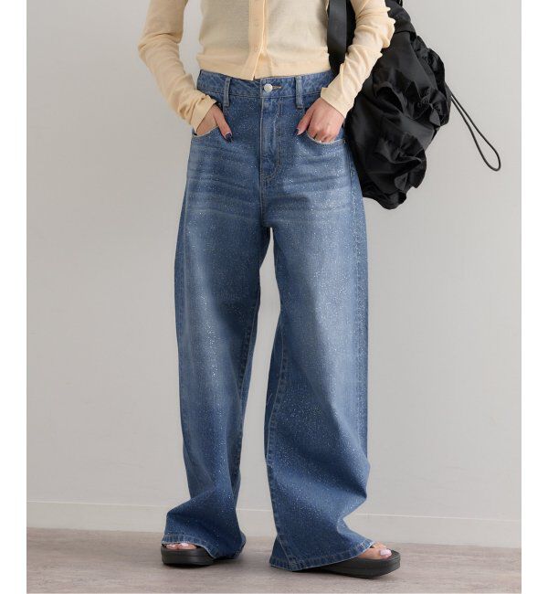 U by SPICK&SPAN「グリッタールーズバギーデニム」|デニム|