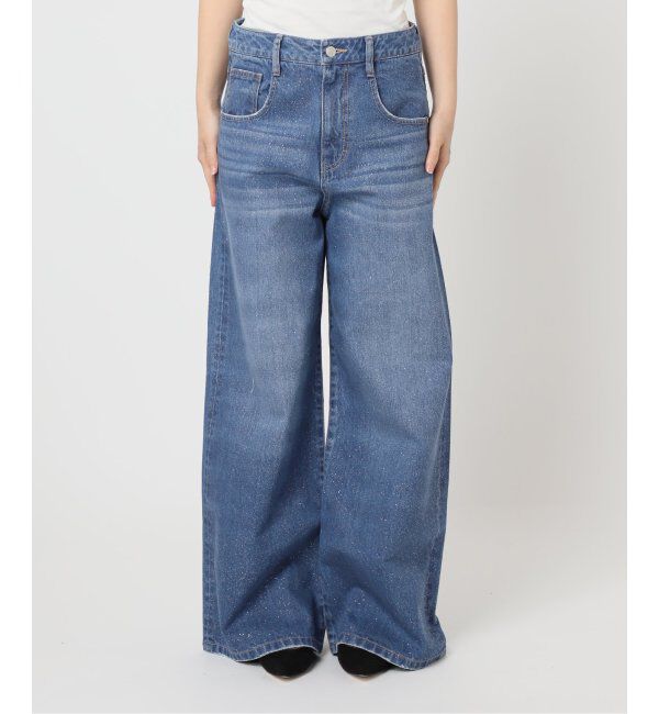 U by SPICK&SPAN「グリッタールーズバギーデニム」|デニム|