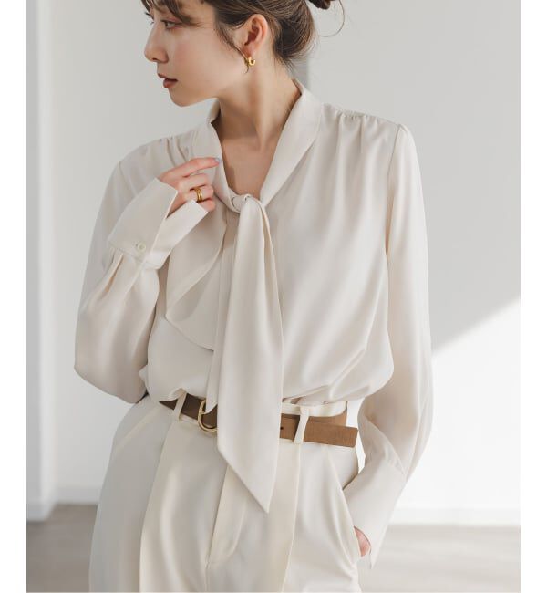 NOBLE「《WEB＆日本橋店限定・追加》ロイヤルサテンボウタイブラウス」|シャツ・ブラウス|