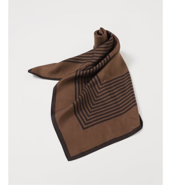 NOBLE「LE SCARF/レスカーフ STRIPED SCARF 80cm」|バンダナ・スカーフ|ブラウン