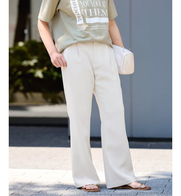 FRAMeWORK「ライトダブルクロスイージースラックス」|スラックス|ナチュラル