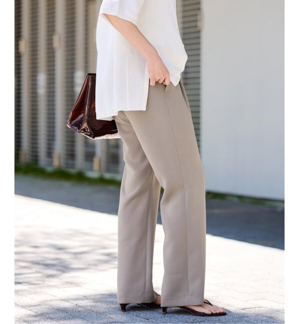 FRAMeWORK「ライトダブルクロスイージースラックス」|スラックス|ベージュ