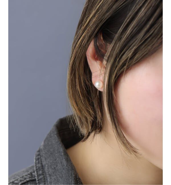 Lilas by Spick&Span「アコヤパール7mmピアス K10（両耳）」|ピアス|ホワイト