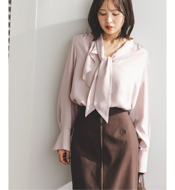 NOBLE「《WEB＆日本橋店限定・追加》ロイヤルサテンボウタイブラウス」|シャツ・ブラウス|