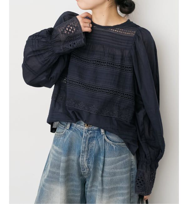 Spick and Span「ne Quittez pas / ヌキテパ 別注Pintuck & Lace Blouse*」|シャツ・ブラウス|