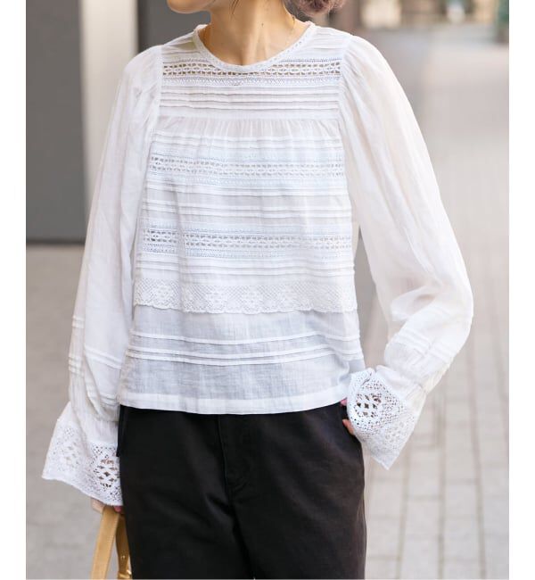 Spick and Span「ne Quittez pas / ヌキテパ 別注Pintuck & Lace Blouse*」|シャツ・ブラウス|