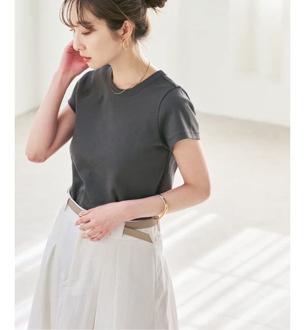 NOBLE「《追加・WEB限定カラー》スビンコットンスムースコンパクトTシャツ」|Tシャツ・カットソー|グレー