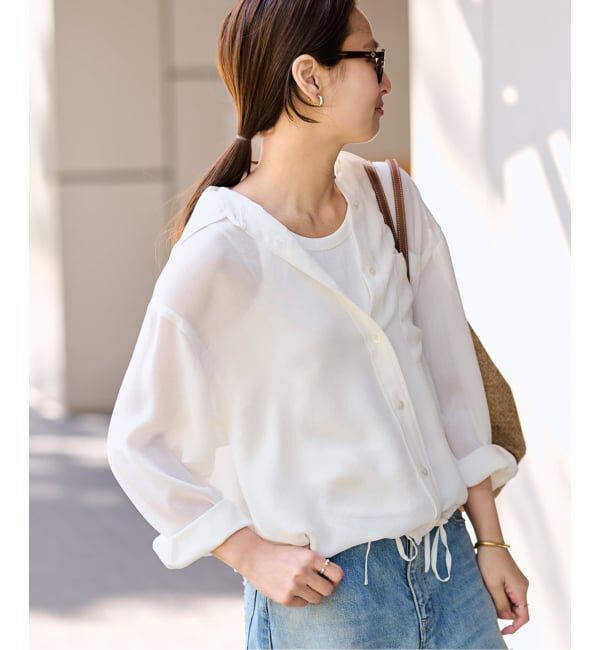 FRAMeWORK「≪手洗い可≫シアービエラドロストレギュラーシャツ」|シャツ・ブラウス|ホワイト