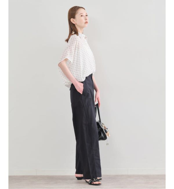 U by SPICK&SPAN「《予約》コットンリネンバレルレッグルーズベイカーパンツ」|カーゴ|