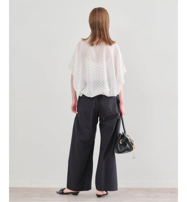 U by SPICK&SPAN「《予約》コットンリネンバレルレッグルーズベイカーパンツ」|カーゴ|