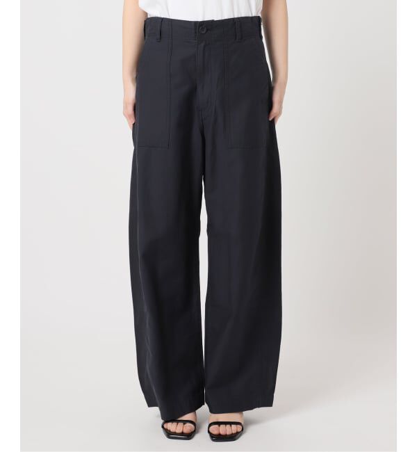 U by SPICK&SPAN「《予約》コットンリネンバレルレッグルーズベイカーパンツ」|カーゴ|