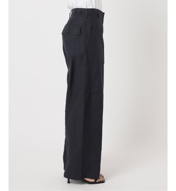 U by SPICK&SPAN「《予約》コットンリネンバレルレッグルーズベイカーパンツ」|カーゴ|