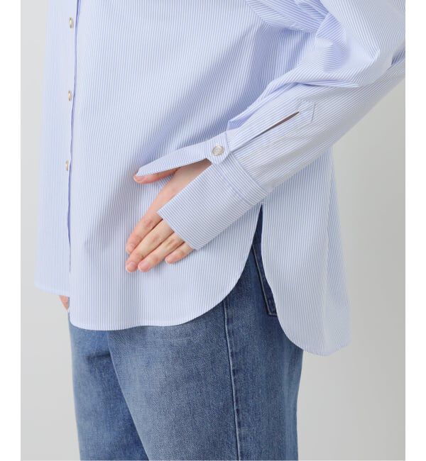  「【洗える】スリットカフスシャツ」|シャツ・ブラウス|