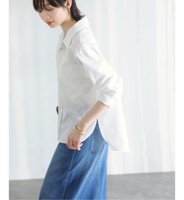  「【洗える】スリットカフスシャツ」|シャツ・ブラウス|