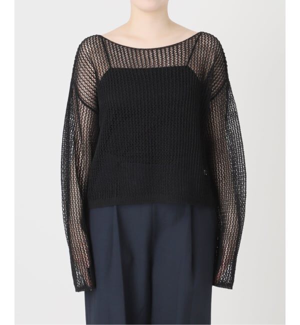  「《予約》【洗える】ペーパーヤーンメッシュプルオーバー」|ニット・セーター|